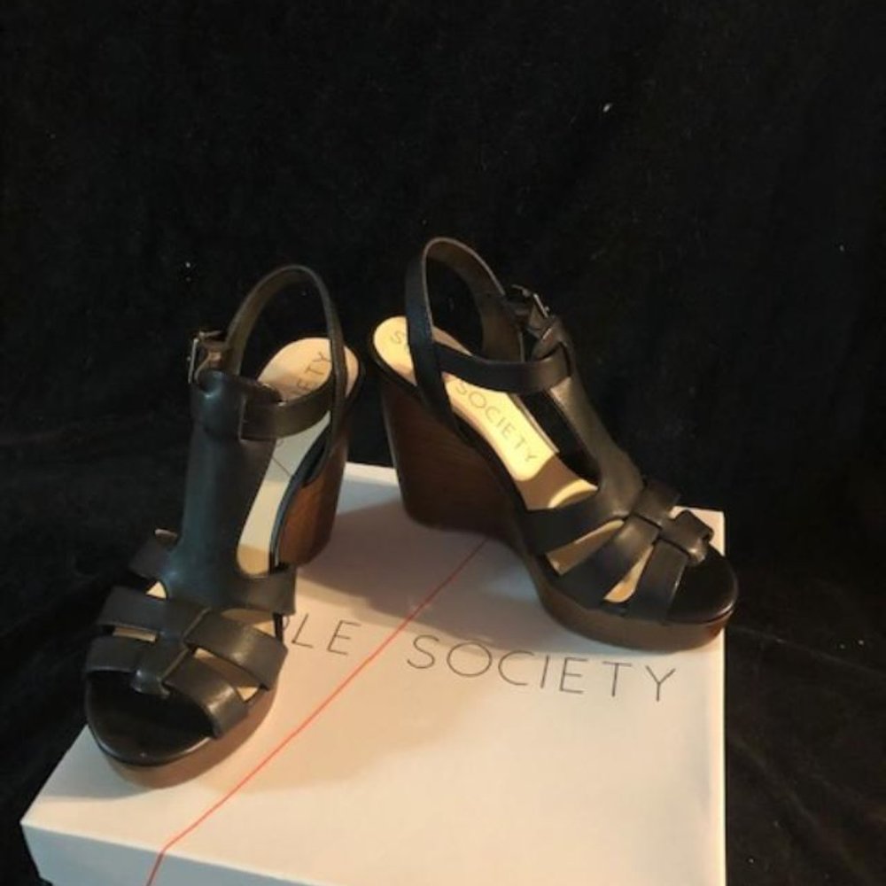 Sole Society Black Leather Uppers Size 6.5